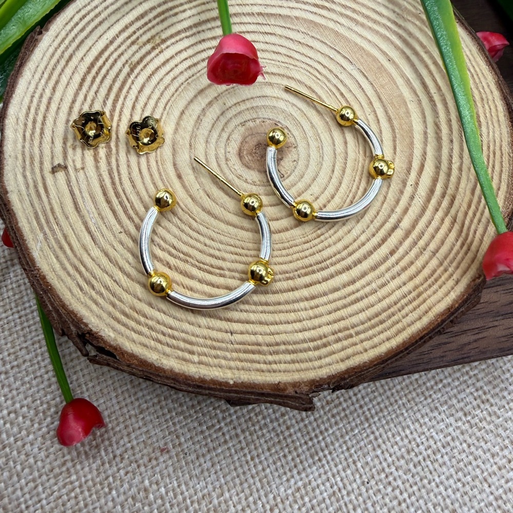 Earrings Two tones sttropel 925